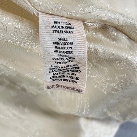 Soft Surroundings Leontine Ponte Animal Blazer Jacket Cream Womens Plus Size 2X - Picture 9 of 16